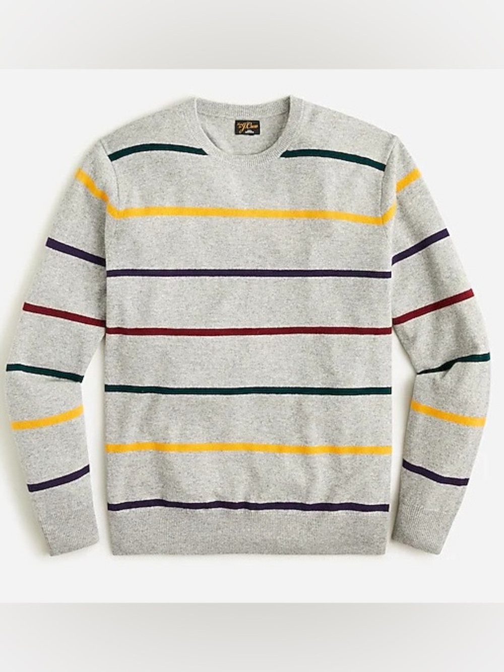J.crew striped knit cashmere crewneck sweater